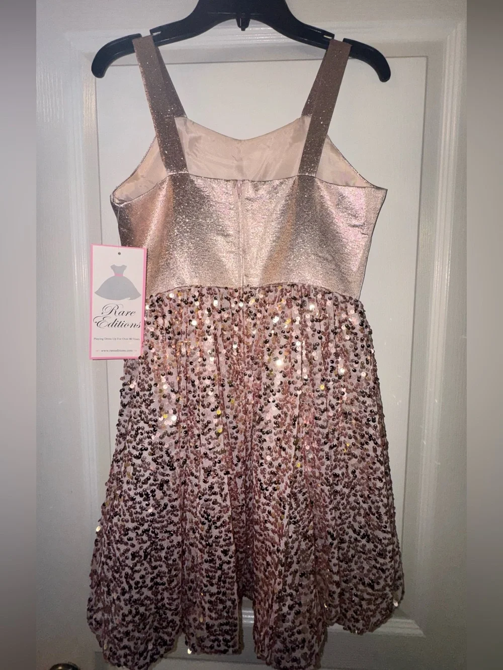 New- Rare Editions Blush Sequin Dress size 12